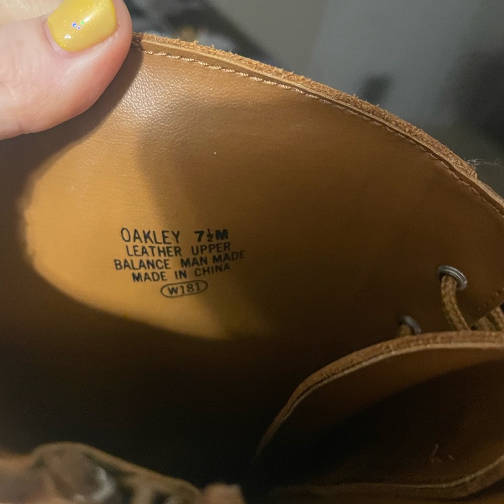 Oakley Tall Lace Up Leather Boots Tan Size 7.5 Riding Western Style - Picture 9 of 10
